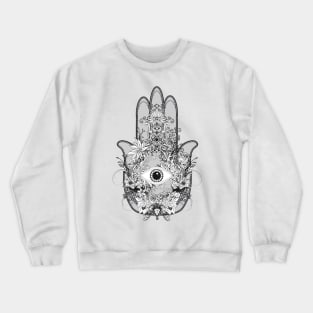 artistically decorated hand of Fatima with eye Crewneck Sweatshirt